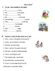 English Worksheet: Simple past verb to be 