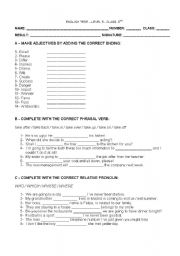 English Worksheet: Grammar Exercice Sheet