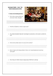 English Worksheet: Big Bang Theory 2x18 - The Worksong Nanocluster.