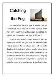 English Worksheet: catching the fog