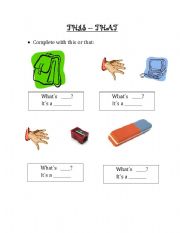 English worksheet: THIS-THAT