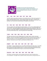 English Worksheet: Chinese horoscopes