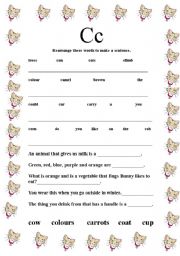 English worksheet: The letter C