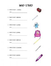 English Worksheet: WHOS THIS?