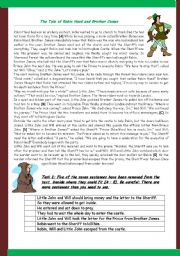 English Worksheet: Robin Hood and Brother James - Reading