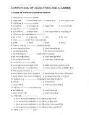 English Worksheet: Comparisons Exersises