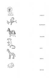 English worksheet: animals