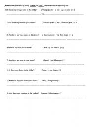 English worksheet: some  and any