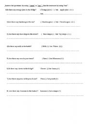 English Worksheet: some  and any