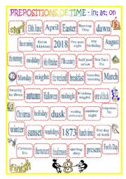 Prepositions of Time Game 