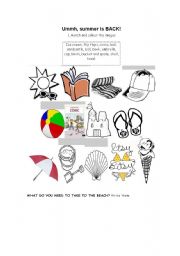 English Worksheet: ummh, summer is back