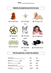 English worksheet: adjectives