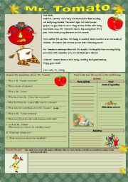 English Worksheet: Mr. Tomato