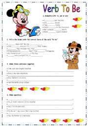 English Worksheet: to be verb