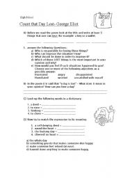 English worksheet: count that day lost-worksheet