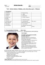 English Worksheet: School violence