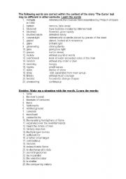 English Worksheet: glossary