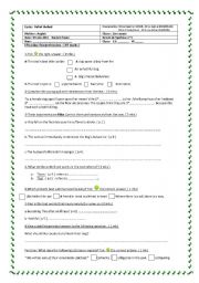 English Worksheet: 1 st form test
