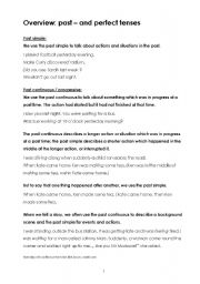 English Worksheet: Past and Perfect Tenses