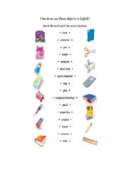 English worksheet: School Objects