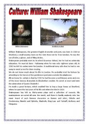 English Worksheet: WILLIAM SHAKESPEARE