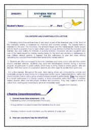 English Worksheet: Synthesis test n2 for 9thgrade