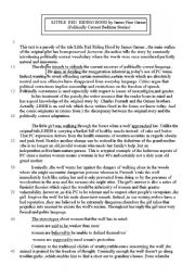 English Worksheet: Little red riding hood (politically coorect ) By James Garner