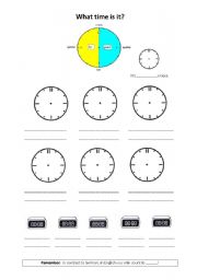 English Worksheet: What time is it?