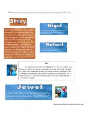 English Worksheet: Rio - The movie