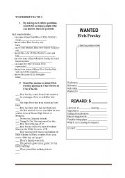 English Worksheet: Elvis Presley worksheet