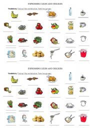 English Worksheet: Vocabulary Food