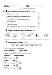 English Worksheet: ADVENTURE IN THE SPACE!!