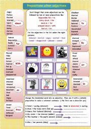 English Worksheet: prepositions after adjectives