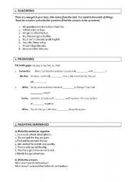 English worksheet: Mixed Grammar Box