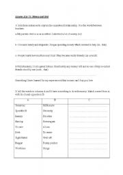 English worksheet: Money And Evil : Langugage And Speaking 