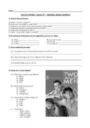 English Worksheet: Two & A Half Men  Season 5th - Big Birds, Spiders and Mom