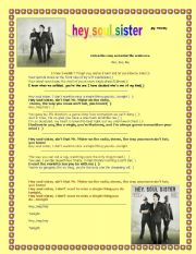 English Worksheet: HEY SOUL SISTER