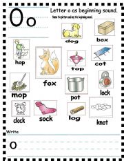 English Worksheet: ABC Short vowel o as middle sound