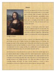 English Worksheet: Painting 1 ( Monalisa)