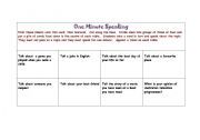 English Worksheet: One-Minute Speaking