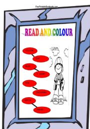 English worksheet: READ AND COLOUR