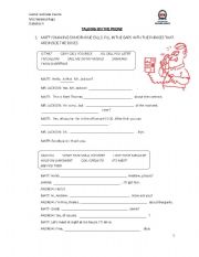 English worksheet: ON THE PHONE!