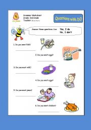 English worksheet: Questions with DO