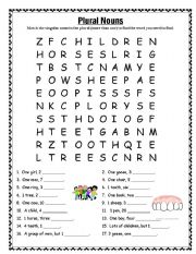 English Worksheet: Plural Nouns