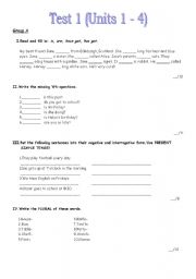 English worksheet: test 1