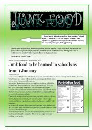 English Worksheet: JUNK FOOD  (4 pages)