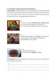 English Worksheet: pre activity