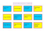 English Worksheet: CONVERSATION CARDS 4