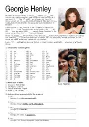 English Worksheet: Georgie Henley