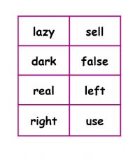 English worksheet: opposites